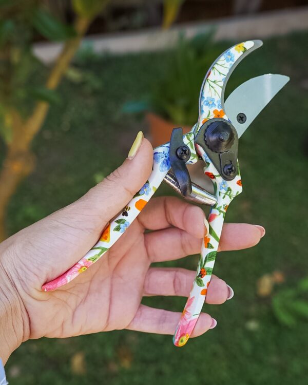 Kit da Giardinaggio In Metallo Decorato Floreale