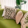 Cuscino Arredo Beige e Verde Punto Spugna Hanna Home Con Zip