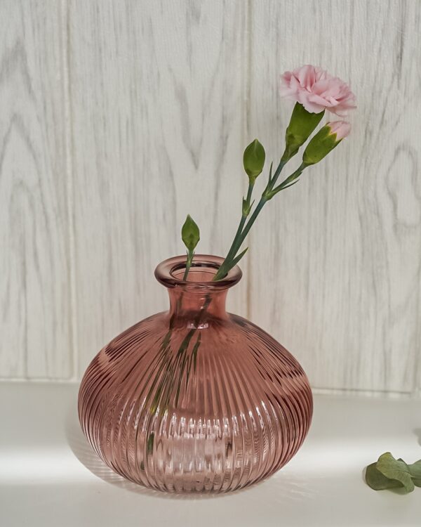 Vaso In Vetro Colorato Con Scanalature AD Design Moderno