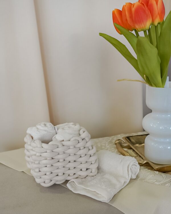 Set 4 Lavette Tallin 100% Cotone Contenitore in Corda Intrecciata