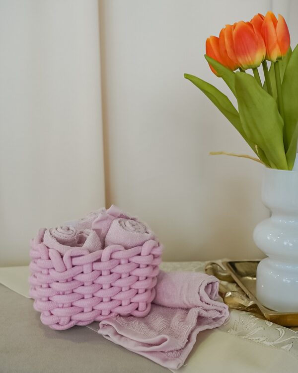 Set 4 Lavette Tallin 100% Cotone Contenitore in Corda Intrecciata