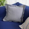 Cuscino Arredo Summer In Tessuto Grezzo Con Zip e Volant