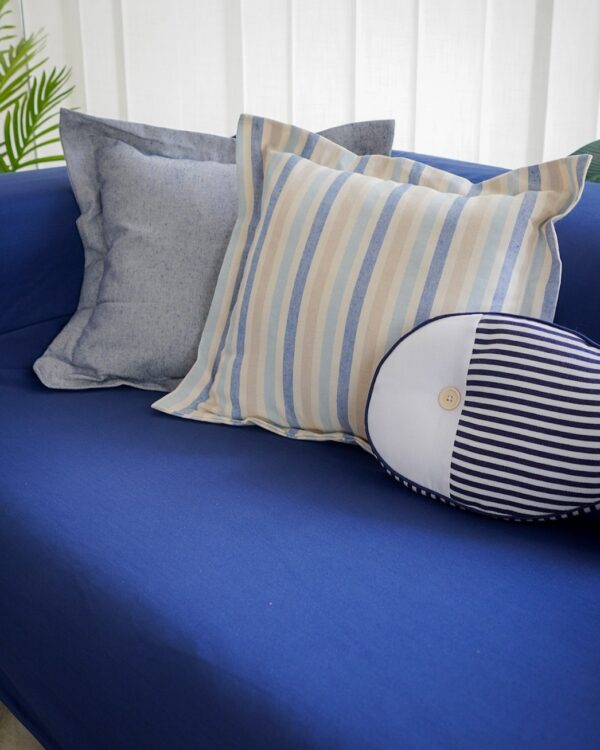 Cuscino Arredo Summer In Tessuto Grezzo Con Zip e Volant