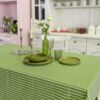 Tovaglia in Cotone Da 6 e 12 Posti Linea Dizzy A Righe Verde o Azzurra