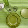 Tovaglia in Cotone Da 6 e 12 Posti Linea Dizzy A Righe Verde o Azzurra