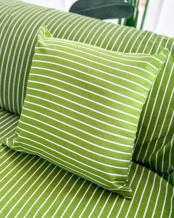 Cuscino Arredo Quadrato Con Zip Linea Dizzy A Righe Verde o Azzurro40x40 Cm-16337