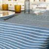 Tovaglia in Cotone Da 6 e 12 Posti Linea Dizzy A Righe Verde o Azzurra