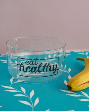 Ciotola In vetro Borosilicato Ideale per Insalate Con Scritte Mercury