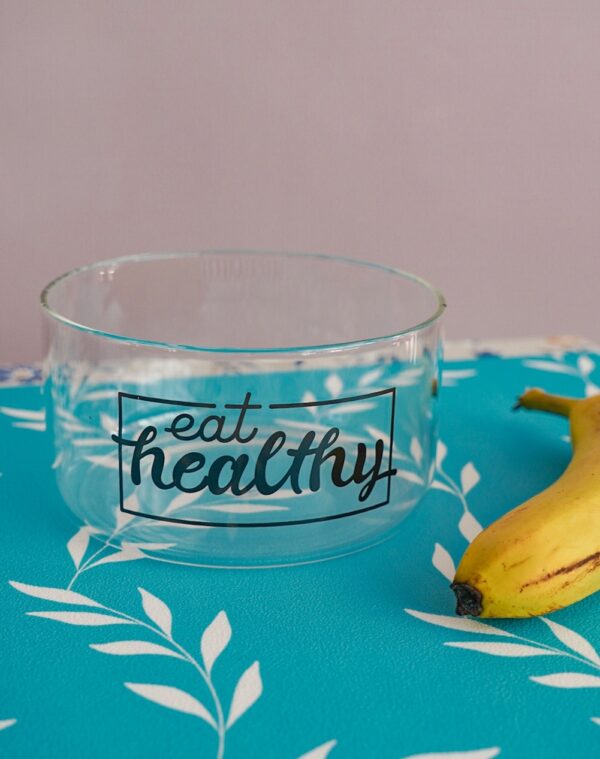 Ciotola In vetro Borosilicato Ideale per Insalate Con Scritte Mercury