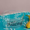 Ciotola In vetro Borosilicato Ideale per Insalate Con Scritte Mercury