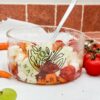 Ciotola In vetro Borosilicato Ideale per Insalate Con Scritte Mercury