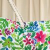 Borsa Mare Flowers Con Manici in Corda tema Floreale Dotata di Zip
