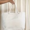 Borsa Mare Flowers Con Manici in Corda tema Floreale Dotata di Zip