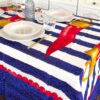Tovaglia Bonne Chance Digitale I Love Sleeping da 6 o 12 P A righe Bianche e Bluosti
