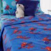 Completo Lenzuola Spider Man Marvel per Cameretta Bambino Celeste e Blu Singolo