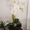 Vaso Con Orchidea Artificiale Bianca o Magenta