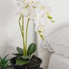 Vaso Con Orchidea Artificiale Bianca o Magenta