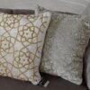 Cuscino Arredo Hanna Home Panna e Oro o Grigio Con Perline