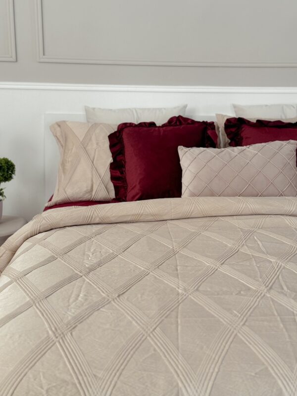 Parure Copripiumino Iris Preziosa Home in Jacquard Broccato Trama Geometrica