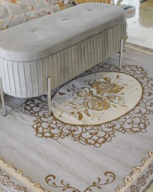 Tappeto Rettangolare Jackie Jacquard Piazzato Cinigliato Preziosa Home Rosa Panna Tortora Grigio Misure Varie Antiscivolo