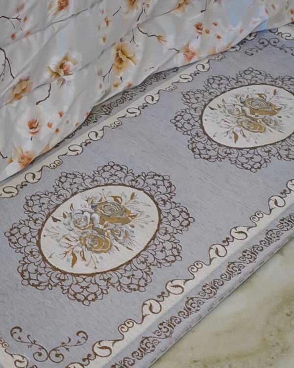 Tappeto Rettangolare Jackie Jacquard Piazzato Cinigliato Preziosa Home Rosa Panna Tortora Grigio Misure Varie Antiscivolo