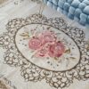Tappeto Rettangolare Jackie Jacquard Piazzato Cinigliato Preziosa Home Rosa Panna Tortora Grigio Misure Varie Antiscivolo