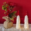 Babbo Natale In Ceramica Natalizio Luminoso Con Cappello Rosso