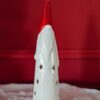 Babbo Natale In Ceramica Natalizio Luminoso Con Cappello Rosso
