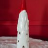 Babbo Natale In Ceramica Natalizio Luminoso Con Cappello Rosso