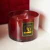 Candela Con Contenitore in Vetro Rosso o Verde AD