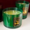 Candela Con Contenitore in Vetro Rosso o Verde AD