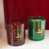 Candela Con Contenitore in Vetro Rosso o Verde AD