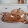 Vassoio in Legno con Campana in Plastica Diametro 24 cm
