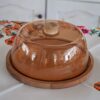 Vassoio in Legno con Campana in Plastica Diametro 24 cm