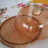 Vassoio in Legno con Campana in Plastica Diametro 24 cm