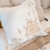 Cuscino Arredo Hanna Home In Velluto Panna Con Ricami Dorati o Bronzo