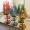 Set 6 Calici In Vetro Colorato Jolangè 43 Cl Design Moderno