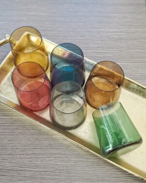 Set 6 Bicchieri da Acqua In Vetro Colorati 38 Cl Jolangè Design Moderno