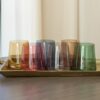 Set 6 Bicchieri da Acqua In Vetro Colorati 38 Cl Jolangè Design Moderno