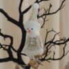 Set 4 Personaggi decorativi da Appendere nei Toni di Beige e Dorato h 19 cm