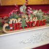Scritta in Legno Merry Christmas Color Legno Rosso Bianco e Verde Mercury
