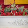 Scritta in Legno Buon Natale Rossa Con Alberello e Stella Mercury