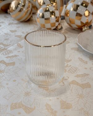 Set 3 Bicchieri Acqua Eclipse 300 cc in Vetro con Bordo Filo Oro