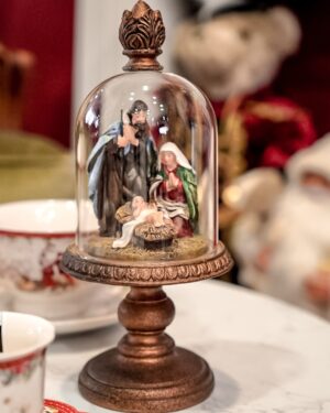 Campana Con Natività Silani In Resina