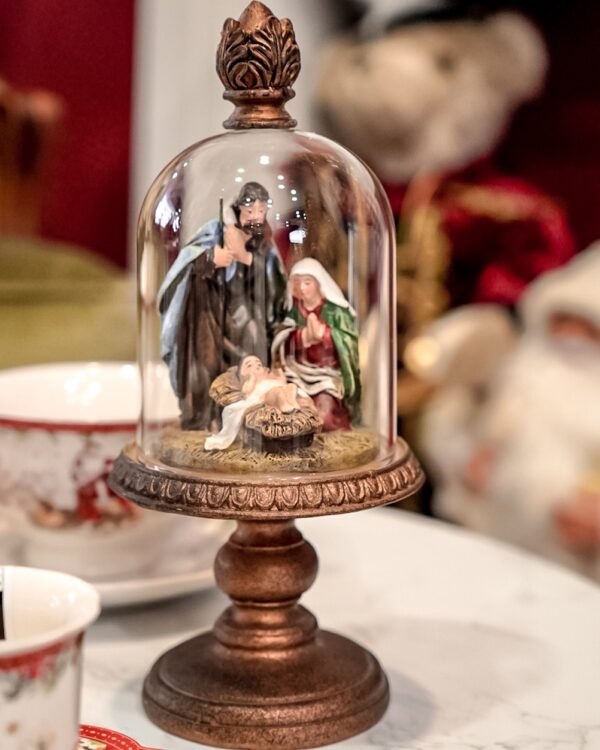 Campana Con Natività Silani In Resina