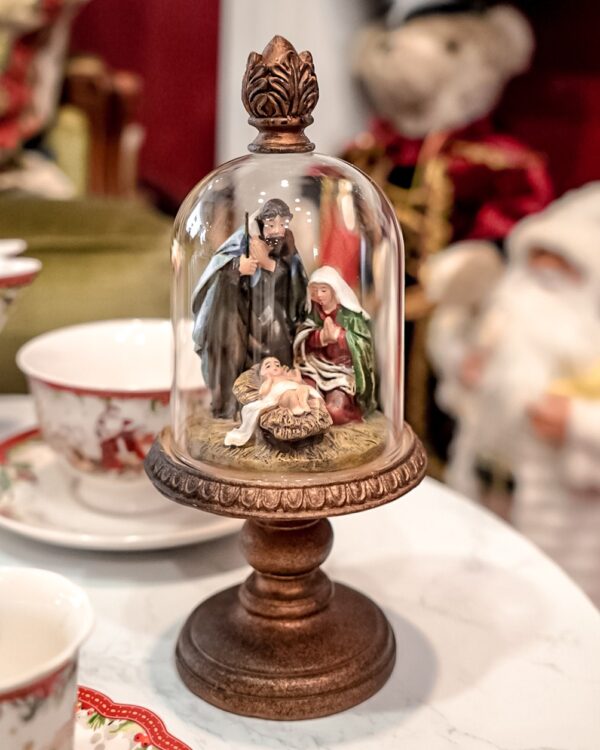 Campana Con Natività Silani In Resina