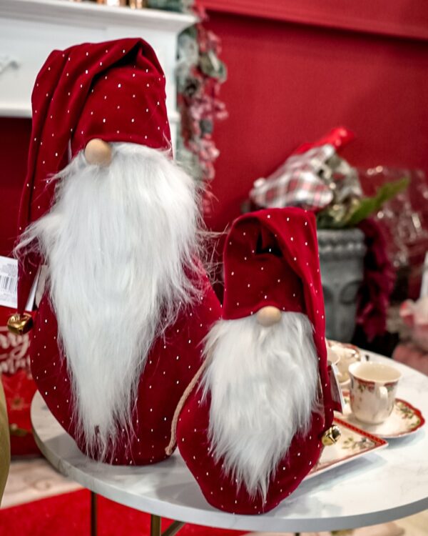 Babbo Natale in Tessuto Bordeaux Con Strass con Cappello Campanella