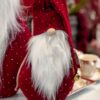 Babbo Natale in Tessuto Bordeaux Con Strass con Cappello Campanella