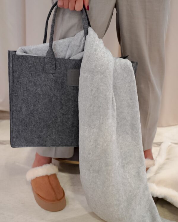 Borsa Bag Con Manici Con Plaid in Coral Fleece in 4 Colori