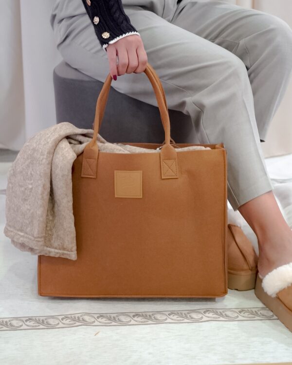 Borsa Bag Con Manici Con Plaid in Coral Fleece in 4 Colori